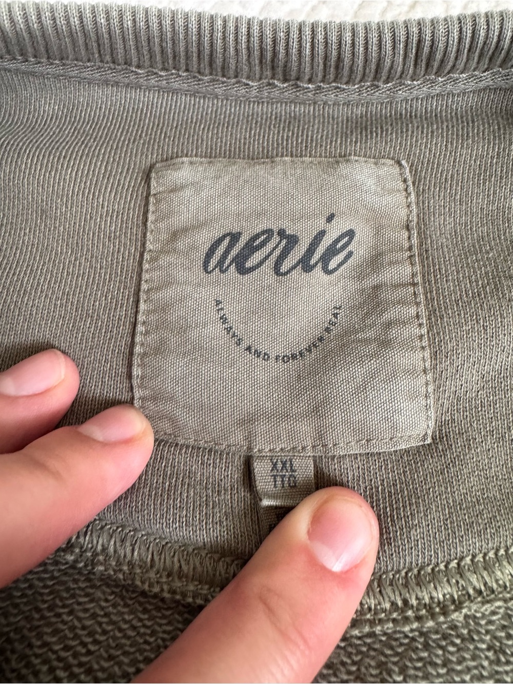 Aerie Women’s Olive Crewneck Oversized Sweatshirt, XXL - Picture 3 of 7